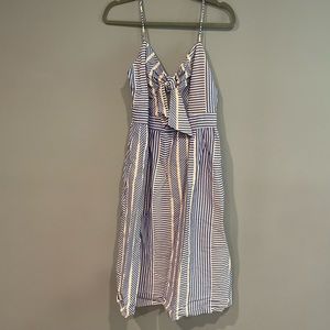 NWT Lush midi blue and white striped dress Size M